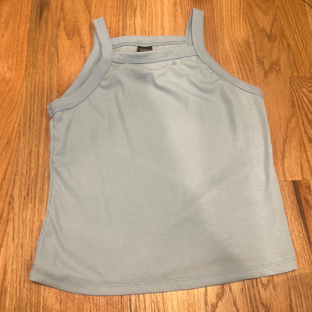 light blue tank top